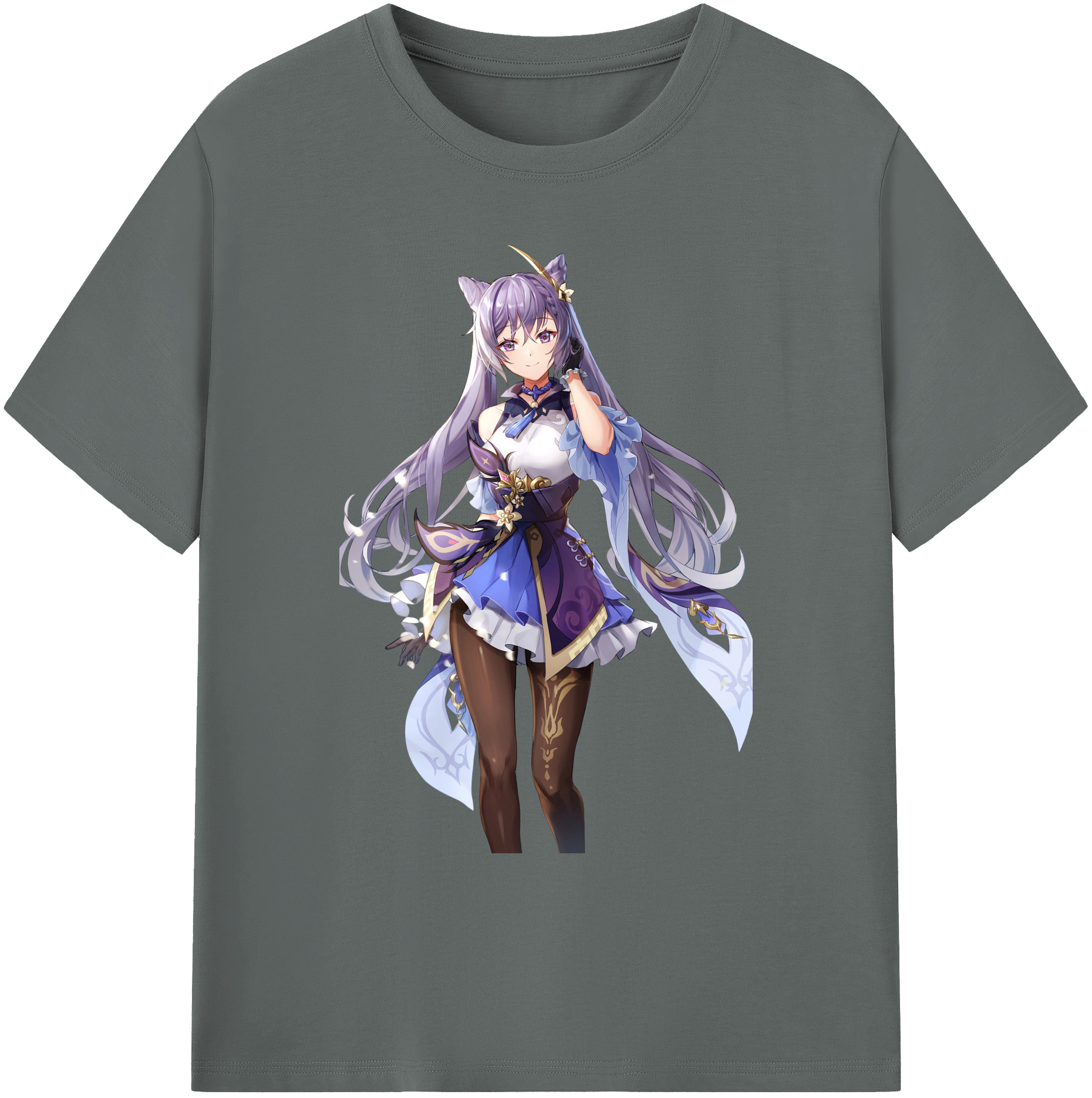 げんし神 刻晴 こくせい genshin Kokusei 綿100％ メンズ半袖Tシャツ｜肌触りやわらか＆通気性